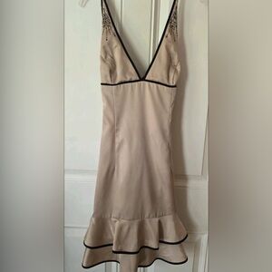 Y2K Dave & Johnny Cream Dress with Black Accents